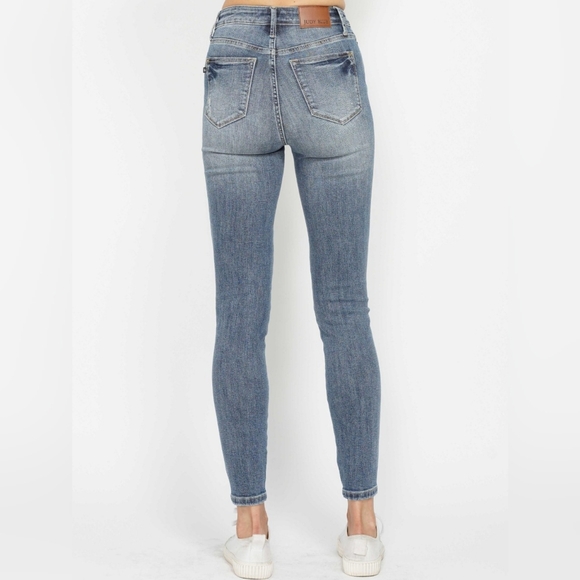 Skinny Judy Blue High-Rise Tummy Control Stretch Denim Jeans Slim Ankle Pants - Picture 12 of 15
